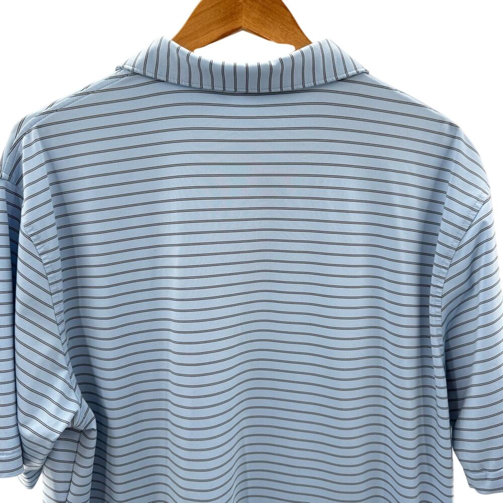 Peter Millar Summer Comfort Cottage Blue / Black Competition Stripe Polo Size XL - Picture 5 of 11